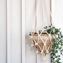 Load image into Gallery viewer, braided jute plant hanger handwoven pot greenery wall decor
