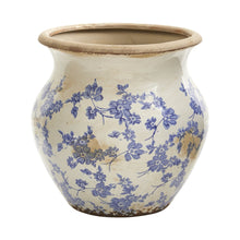 Load image into Gallery viewer, Tuscan ceramic blue flower urn vase

