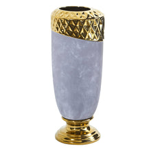 Load image into Gallery viewer, Regal Stone oval vase gold accent
