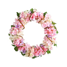 Load image into Gallery viewer, Hydrangea artificial wreath pink

