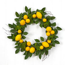 Load image into Gallery viewer, Lemon artificial wreath wall decor
