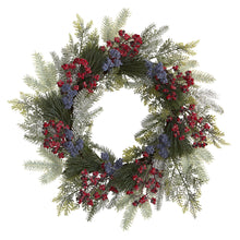 Load image into Gallery viewer, cedar pine artificial Christmas wreath berries
