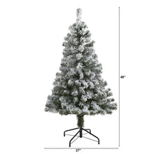 Load image into Gallery viewer, Flocked artificial Christmas tree 4 feet tall
