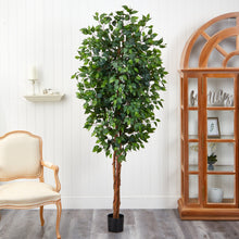 Load image into Gallery viewer, artificial Ficus tree 7 feet high rustic home decor
