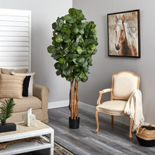 Load image into Gallery viewer, Artificial Fiddle Leaf Fig Tree 7 feet tall
