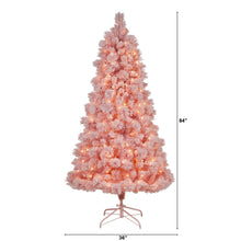 Load image into Gallery viewer, pink artificial Christmas tree 7 feet tall
