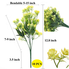 Load image into Gallery viewer, artificial lemon-yellow wildflower bouquet 12 inch long stems 10 PCS bundle
