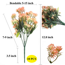 Load image into Gallery viewer, artificial red flowers 13 inch long stems 10 PCS bundle
