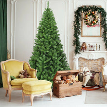 Load image into Gallery viewer, green artificial Christmas tree hinged winter holiday decoration
