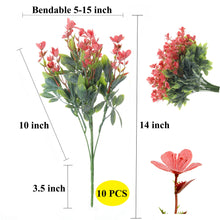 Load image into Gallery viewer, faux coral flowers bouquet 14 inch long stem 10 PCS bundle

