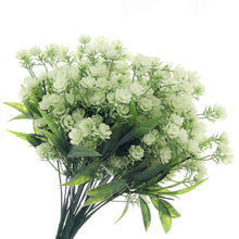 Load image into Gallery viewer, faux white flowers green leaves full bouquet

