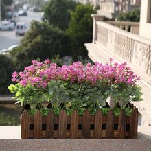 Load image into Gallery viewer, magenta artificial flowers green leaves balcony décor 
