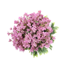 Load image into Gallery viewer, magenta artificial wildflowers green leaves 
