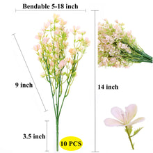 Load image into Gallery viewer, Myosotis Pink Artificial Flowers 14&quot; Stem 10 PCS Bundle 
