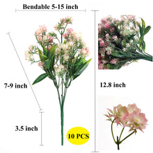 Load image into Gallery viewer, pink artificial flowers 12 inch long stems 10 PCS bundle
