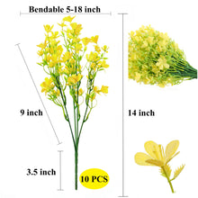 Load image into Gallery viewer, Scorpion Grasses Faux Lemon Yellow Flowers 14&quot; Stem 10 PCS Bundle 
