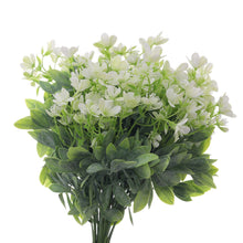 Load image into Gallery viewer, white ranunculus artificial flowers green leaves full bouquet
