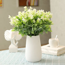 Load image into Gallery viewer, white artificial flowers green leaves table centerpiece décor 
