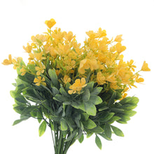 Load image into Gallery viewer, yellow artificial flowers green leaves bouquet 
